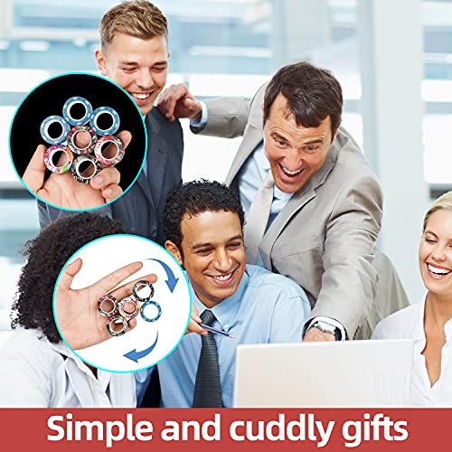 9 Pcs Magnetic Rings, Idea Adhd Anxiety Decompression Magnetic Rings Fidget Toy, Magnetic Fidget Rings For Anxiety Relief Therapy, Magnet Rings Toys Great Gift For Adults Teens Kids #TOP4