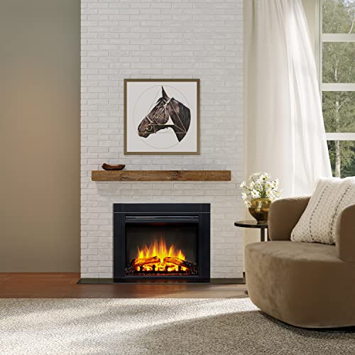 Image of LegendFlame Jaden 28 inch W x 22 inch H (EF321) Electric Fireplace Insert with Front Trim Kit, Fire Crackling Sound, 750W /1500W Heater, Remote Control