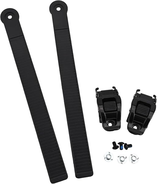 Tidevib Set di cinghie di ricambio per caviglia e snowboard, per attrezzatura da sci e pattinaggio, in nylon resistente, con accessori di montaggio, 1 paio (225 x 20 mm) - 2
