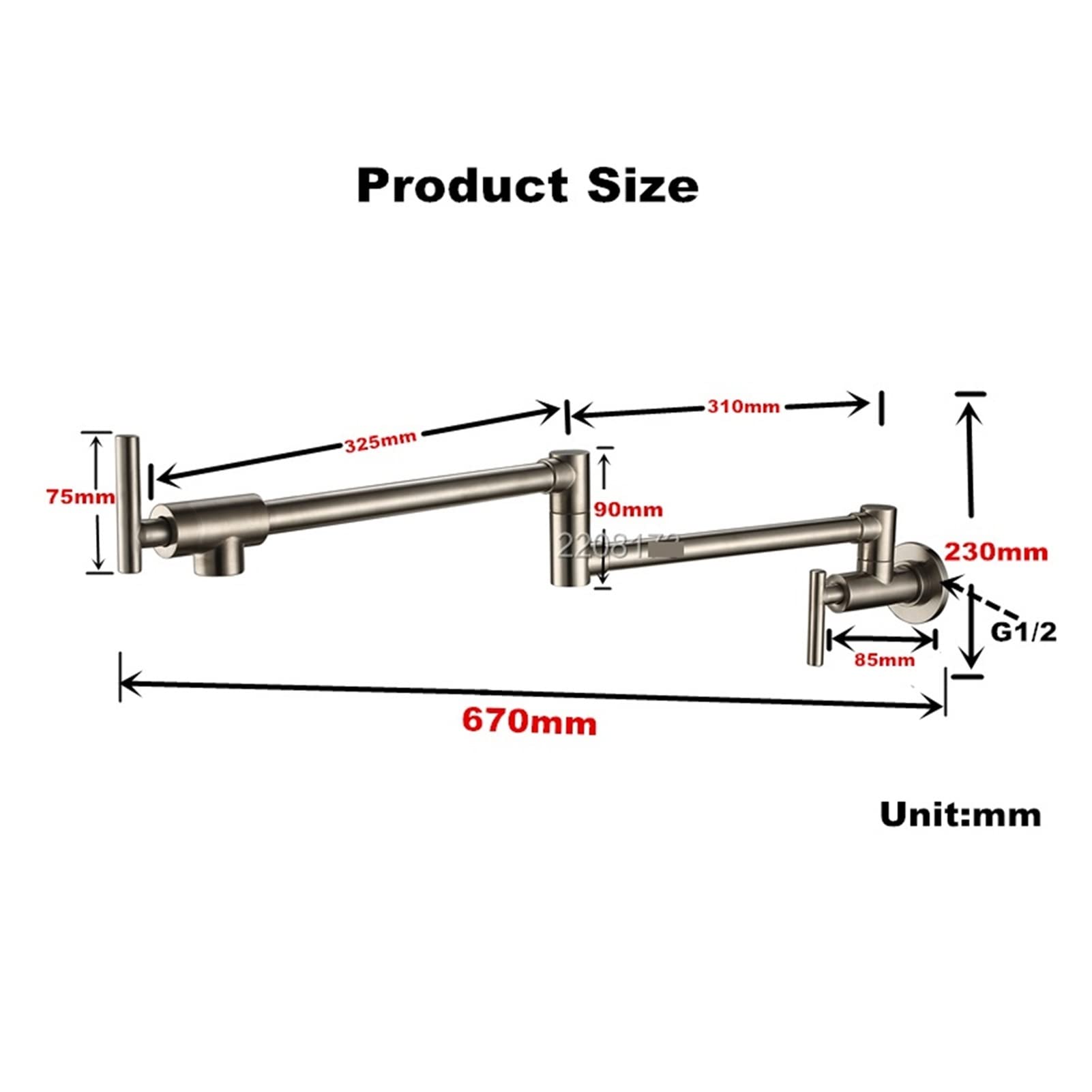 Kran łazienkowy, Mikser kuchenny Tap Chrome Matte Czarny Szczotkowany Niklowy Poteprzewacz Wlewki Kran Z 24 "Dwukrotnie Połączony Wylewka(Brushed Nickel)