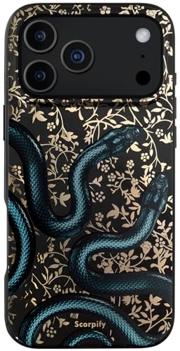 Coque de téléphone magnétique fine pour iPhone 10 Pro Max SCORPIFY antichoc avec accents dorés