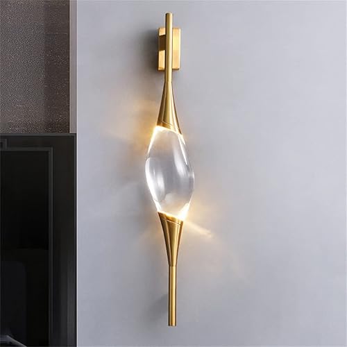 SHUAN Postmodern - Lámpara de pared de cristal de cobre lámpara de escalera de noche para habitación bar pasillo color blanco cálido 2700-3500K