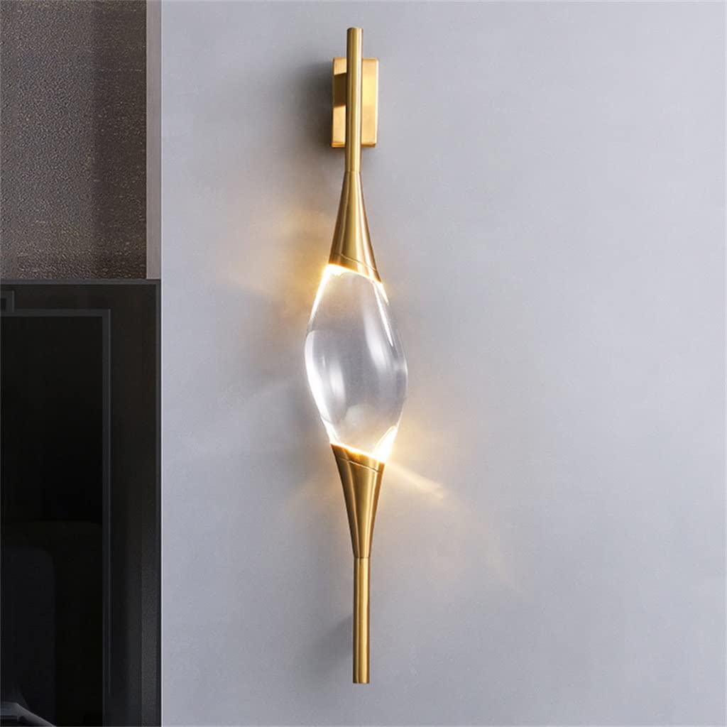 JYBNBBE Wall Sconces, Postmodern Crystal Wall Lamp Copper Body Sconce Light Bedside Stair Lamp for Room Bar Corridor Aisle,Chandelier Lighting, jq-842,Cool White(5500-7000k)