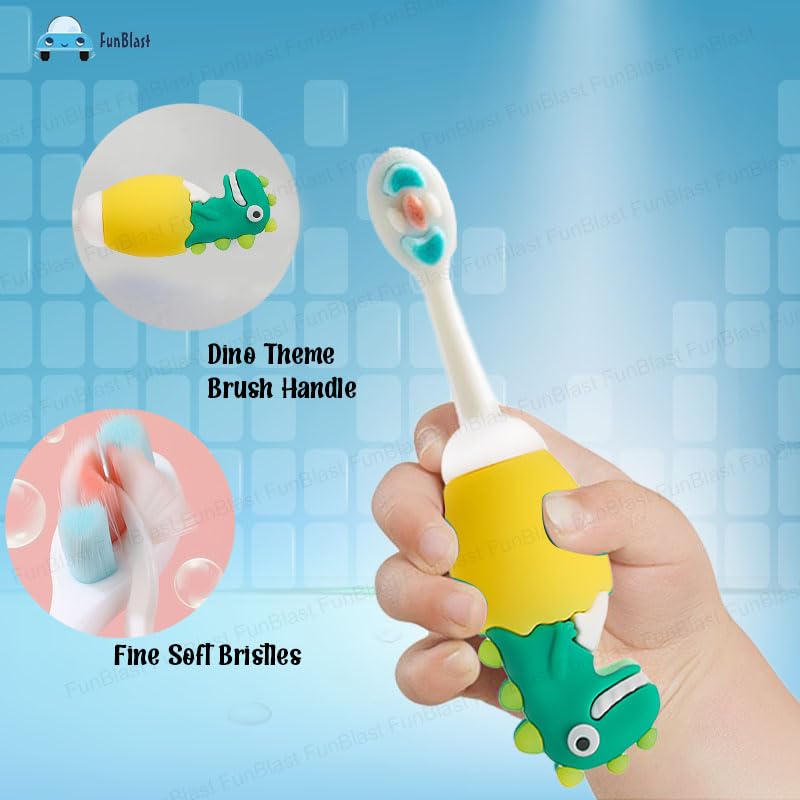FunBlast Kids Toothbrush Animal Design Soft Tooth Brush, Extra Microfiber Soft Bristles Toothbrush For 3-6 Years Old Children, Manual Toothbrush For Kids, (Pack Of 2 Random Colour),Multicolour - Image 8 thumbnail