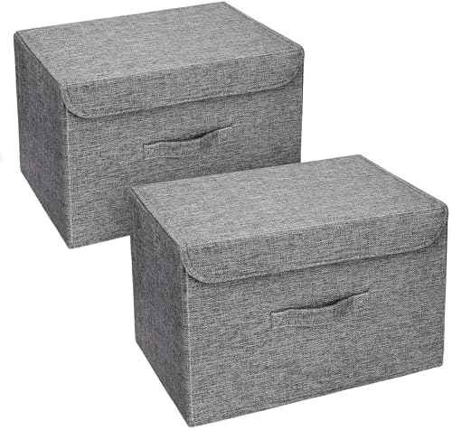 DIMJ 2 Stück Aufbewahrungsboxen mit Deckel, Faltbare Aufbewahrungskiste...