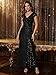 Ever-Pretty Women's Glitter V-Neck Formal Wedding Guest Dress Sequin Stretchy Prom Evening Gown Mother of Bride Dresses 02657 Black US12