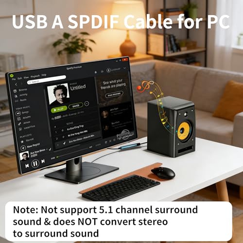 Câble USB vers audio optique 2m | Adaptateur SPDIF pour PC et PS5 - 3