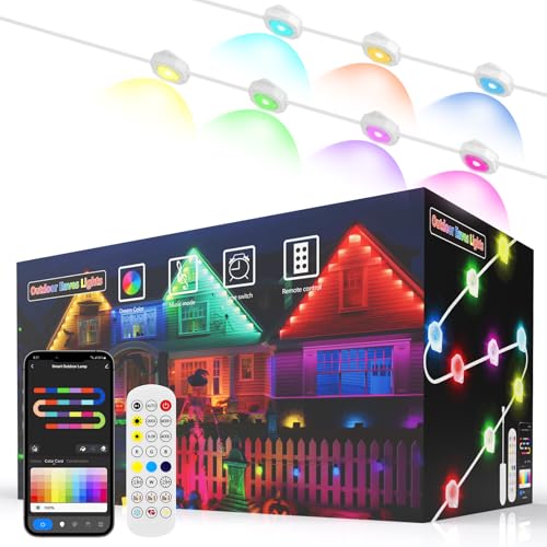 luktix RGB IC Permanente Lichterkette Außen, IP65 Wasserdichte Trauflichter mit Mehreren Szenenmodi, Alexa, App-Steuerung, Smart LED Streifen für Balkon Veranda Terrasse Wand Pavillon Garten, 7.5 m luktix RGB IC Permanente Lichterkette Außen, IP65 Wasserdichte Trauflichter mit Mehreren Szenenmodi, Alexa, App-Steuerung, Smart LED Streifen für Balkon Veranda Terrasse Wand Pavillon Garten, 7.5 m