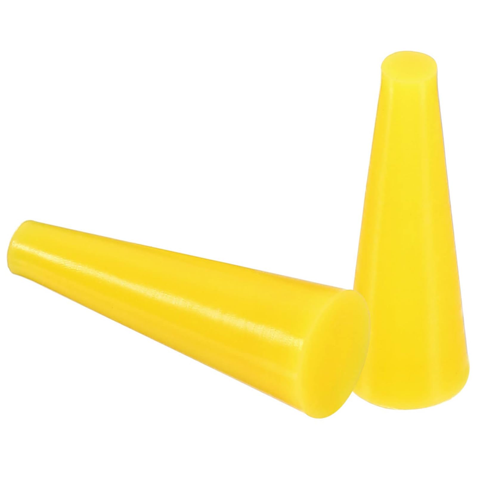 TA-VIGOR 50Pcs Rubber Tapered Plug, 3mm to 7mm Solid Silicone Stopper, Tapered Seal Rubber Stoppers Lab Plug with Hole Test Tube Bungs for Lab Home Flasks Glass Containers Test Tube, Yellow
