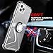 ANSIWEE iPhone 11 Pro Max Case with Phone Ring Holder, Colorful and Clear Hard Back Shock Drop Proof Impact Resist Extreme Durable Protective Cover Cases for Apple iPhone 11 Pro Max (Crystal Clear)