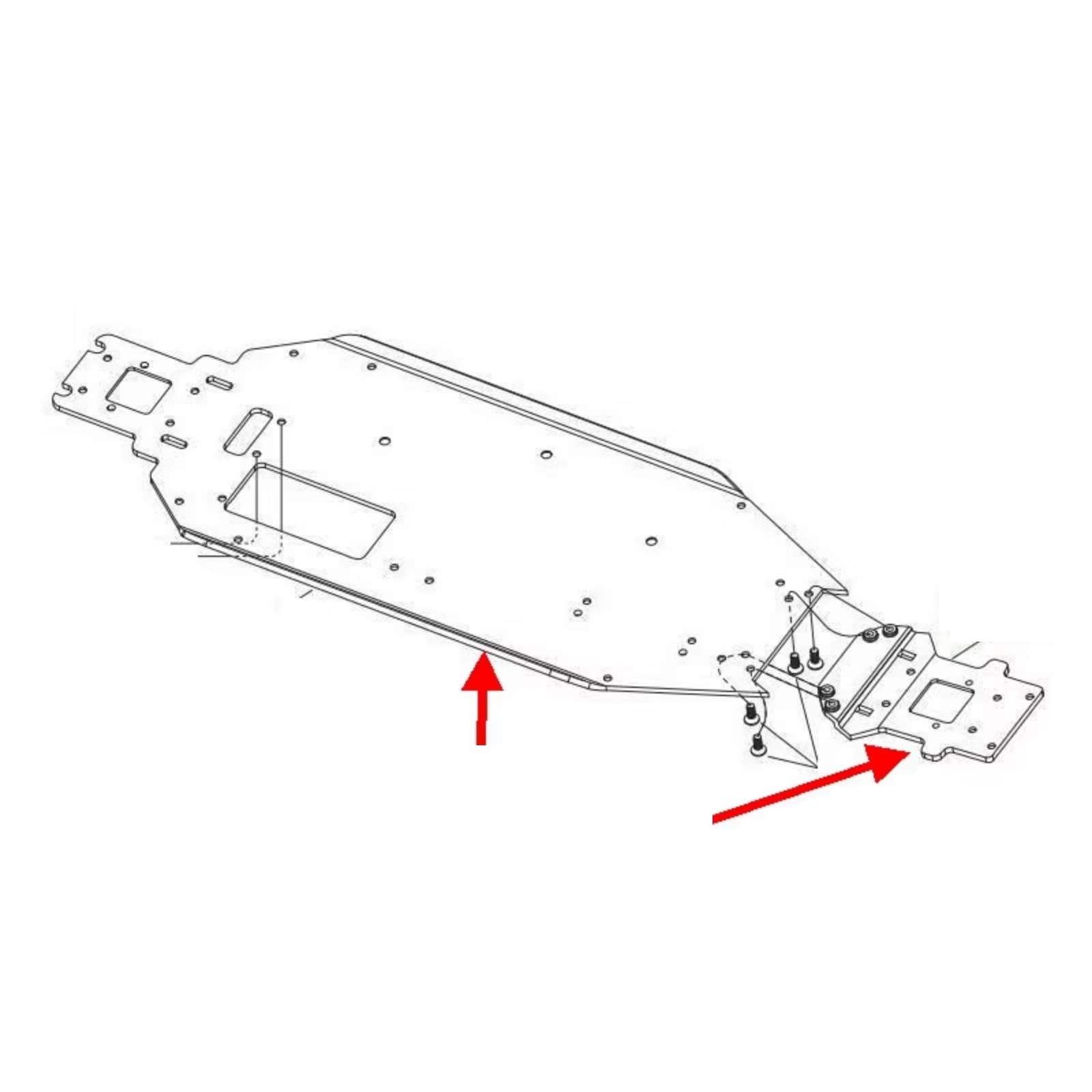 Compatible con Racing VRX 10930 VRX RH1016 RH1017 1/10 RC Coche Piezas Upgrade para Placa Chasis Maquetas