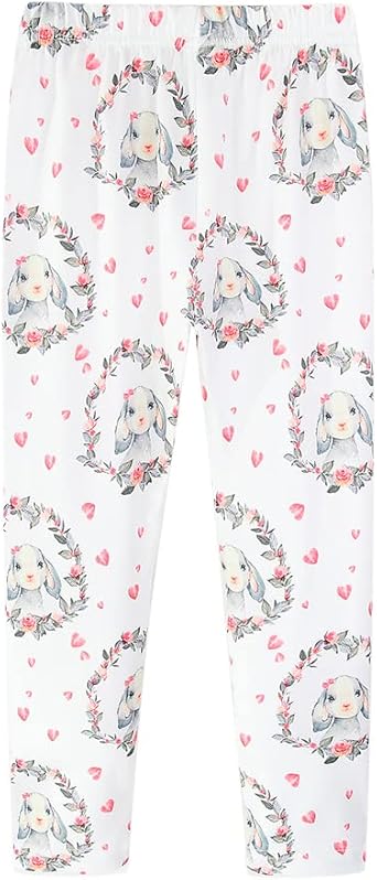 Mud Kingdom Little Big Girls Leggings Cute Printing Polyester Stretchy Fashion Spring Summer