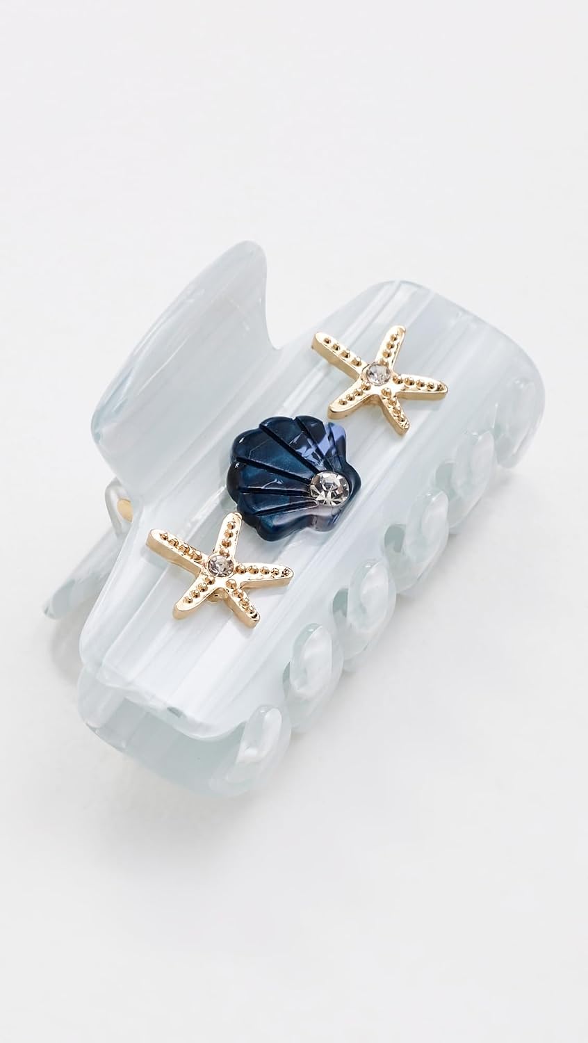 Lele Sadoughi Women's Mini Sea Shell Claw Clip, Marble, One Size