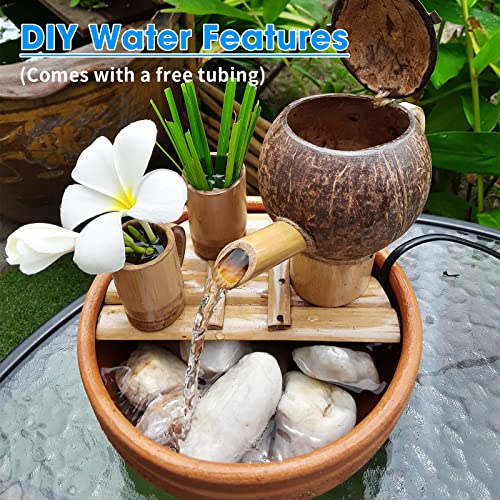 POPOSOAP Solar Bird Bath Fountain Pump, 6W Outdoor Solar Water Fountain Pump for Bird Bath with 4ft Tubing & 5 Nozzles, DIY Solar Powered Water Pump for Garden, Ponds, Pool and Fish Tank