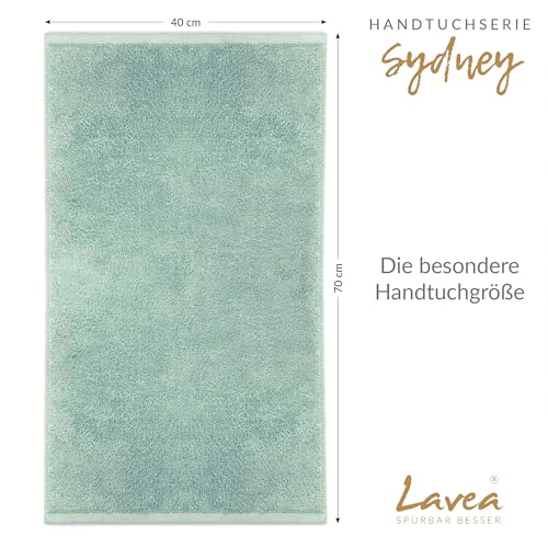Lavea® Sydney 4er Handtücher Set, Handtuch Baumwolle, Frottee Fitness-Handtuch, 100% Baumwolle, OEKO-TEX Standard 100, weich und saugstark, waschbar bei 60 °C, Frottee, 4 Stück, 40 x 70 cm, Eukalyptus