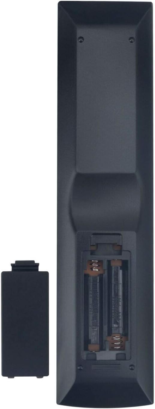 Back view of the RC-1189 remote control with the battery compartment open, showing two AAA battery slots.