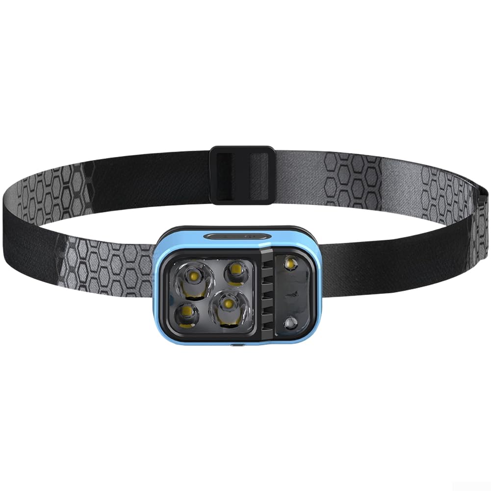 Linterna frontal LED para camping y carreras nocturnas con ajuste de ángulo cómodo 7