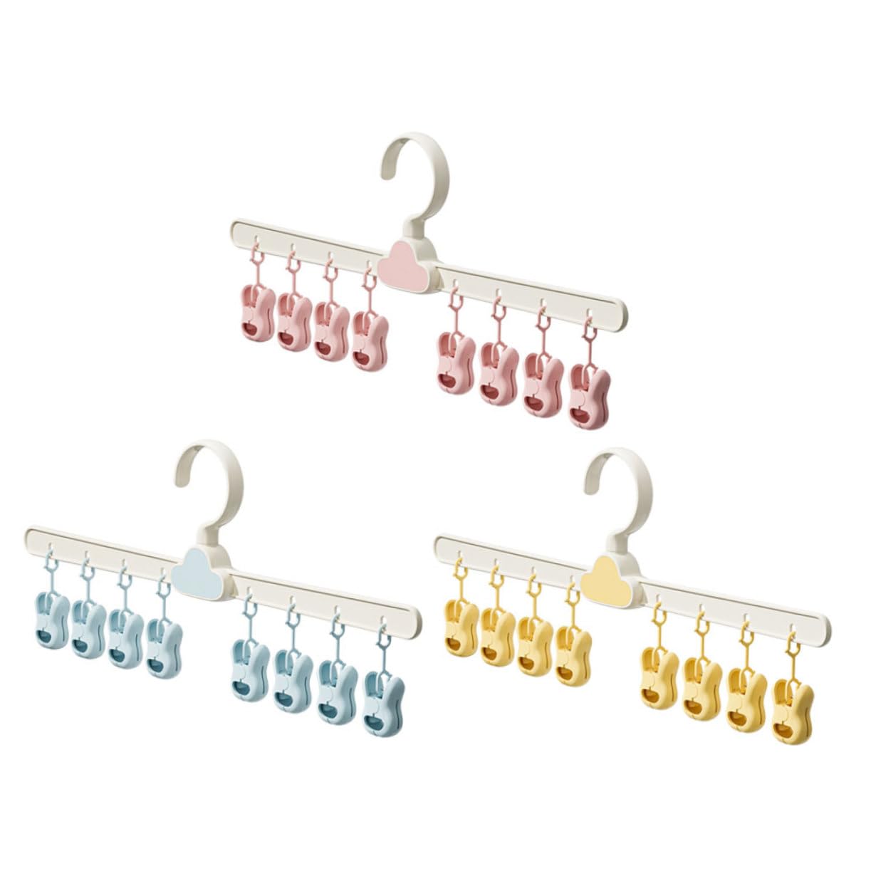 4 Sätze Wäscheständer Für Babysocken Wäscheklammern Zum Trocknen Von Kleidung Wäscheklammerständer Klappbar Kleiderständer Kinder Kinderkleiderbügel Kinder Kleiderbügel 3 Stück * 4