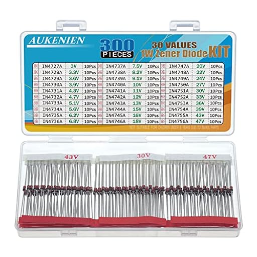 AUKENIEN 1W Diodo Zener 30 Value Diodos Surtidos Kit 3V 3,3V 3,6V 3,9V 4,3V 4,7V 5,1V 5,6V 6,2V 6,8V 7,5V 8,2V 9,1V 10V 11V 12V 13V 15V 16V 18V 20V 22V 24V 27V 30V 33V 36V 39V 43V 47V | Ya disponible en tu tienda friki favorita! En mundofriki.es!