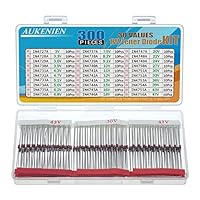 AUKENIEN 1W Zener Diode Z Dioden Sortiment Set 30 Wert Zenerdiode Kit 3V 3,3V 3,6V 3,9V 4,3V 4,7V 5,1V 5,6V 6,2V 6,8V 7,5V 8,2V 9,1V 10V 11V 12V 13V 15V 16V 18V 20V 22V 24V 27V 30V 33V 36V 39V 43V 47V
