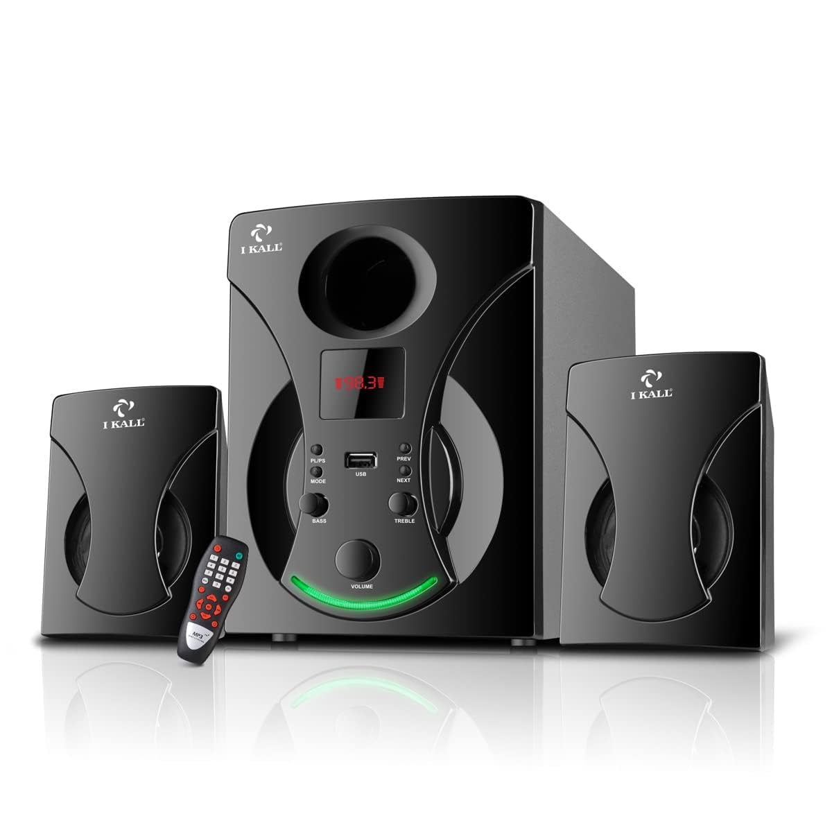 IKALL IK22 Premium 2.1 Channel Speaker System | 40W Powerful Sound | Bluetooth, USB, Aux Connectivity | Stylish Design | Remote Control | 1 Year Warranty (B0D62TW5SW) Amazon Price History, Amazon Price Tracker