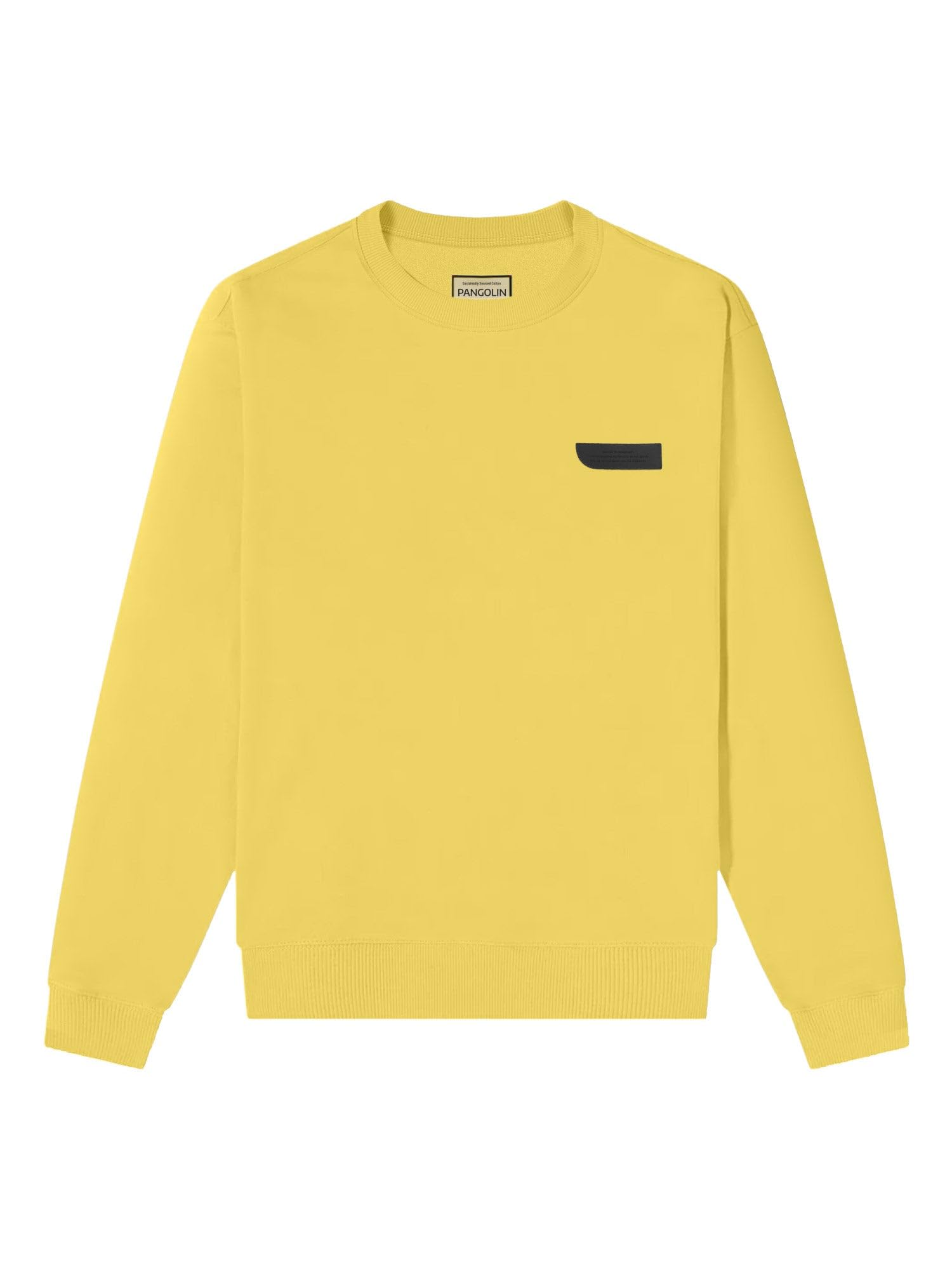 PangolinMen's Napoli Solid Casual Fleece Sweatshirt - Regular Fit, Soft and Comfortable, Round Neck and Full Sleeves, Gosling Yellow Color