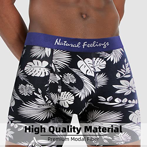 Natural Feelings Men’s 6" Underwear Boxer Briefs Modal Boxer Briefs for Men Open Fly Underwear Mens 4-Pack S-XXL3