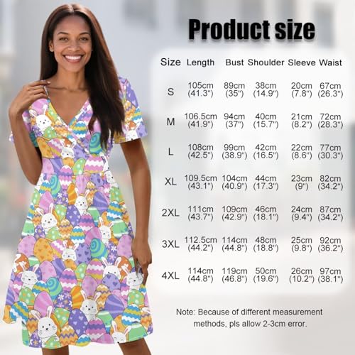 Image of Women's Summer Formal Dresses Short Sleeve Wrap V Neck Dresses Bridesmaid Wedding Guest Dress with Pockets