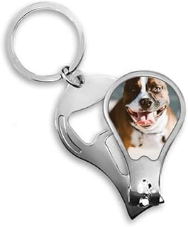 Bulldog Pet Animal Frightful Picture Fingernail Clipper Cutter Opener Key Chain Scissor