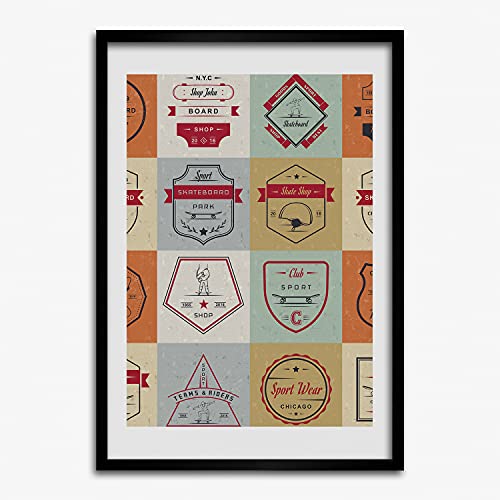 Affiche de planche à roulettes 50x70 cm pour salon moderne