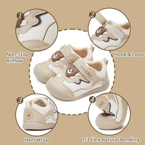 Baby Shoes First Walker Shoes Toddler Shoes Lightweight Boy Girl Sneakers A Apricot224