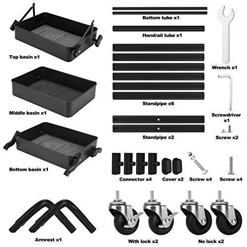 Johgee Carrello Pieghevole a 3 Livelli in Metallo