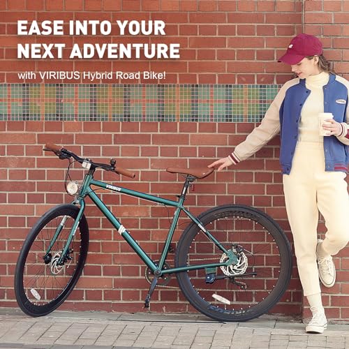 VIRIBUS Hybrid Bike, 28 inch Road Bike 7 Speed for Men Women
