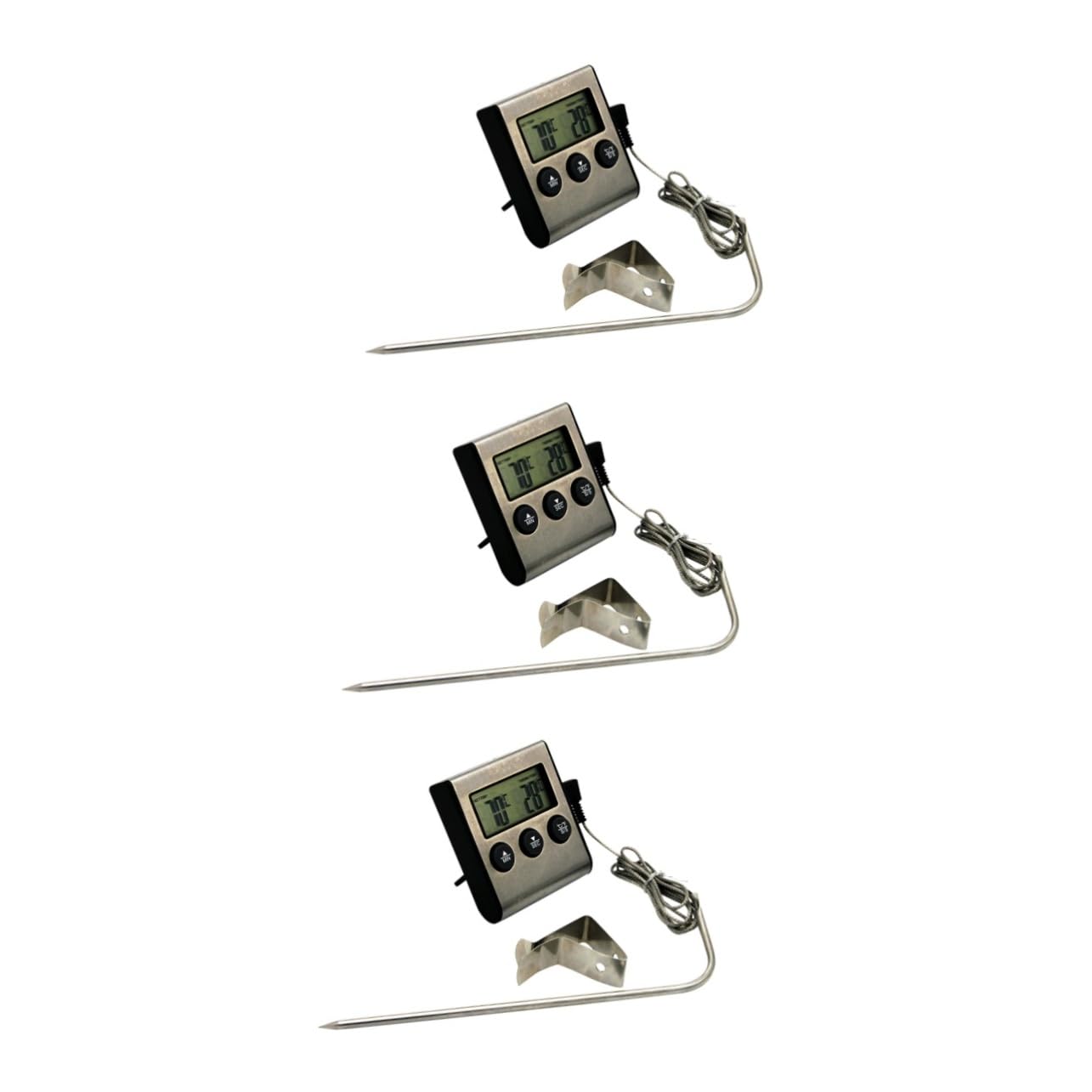 PRETYZOOM 3sets Termometro Da Cucina Digitale Con Clip Completo Per Bbq e Forno Lettura Rapida Della Temperatura Degli Alimenti Schermo e Alta Risoluzione Strumento Sicuro e Affidabile Per