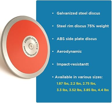 Amber Athletic Gear 70% Rim Weigh Discus Galvanized Steel Rim, Sturdy ABS Plates, Balanced Design