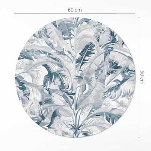 Tapis de sol vinyle rond maison déco intérieur PVC résistant lavable ø60 cm