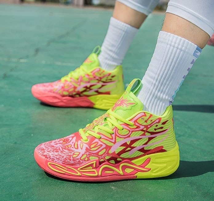 Men's High Top Basketball Shoes with Mesh Breathable Non Slip Fashionable Outdoor Sports Leisure Walking Shoes - Image 5