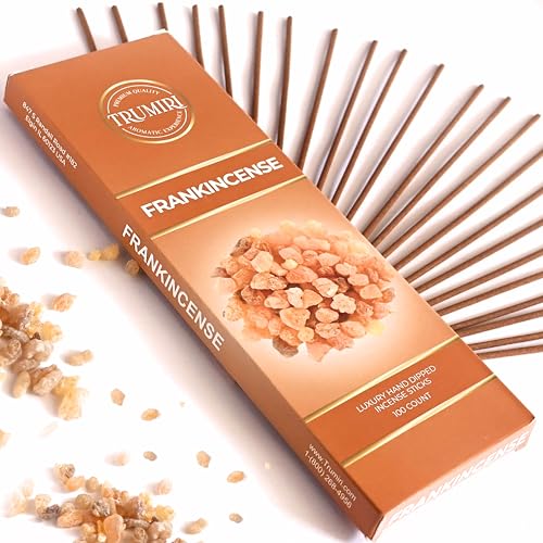 Frankincense Incense Sticks - Pack of 100 Insence-Sticks for Catholic Christian Church - Made with Natural Non Toxic Incienso - Scented Insense Spiritual Agarbatti Incents
