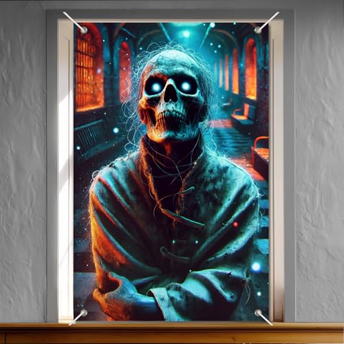 Banner Halloween ventana diseño calavera 31x47 pulgadas miniatura 2