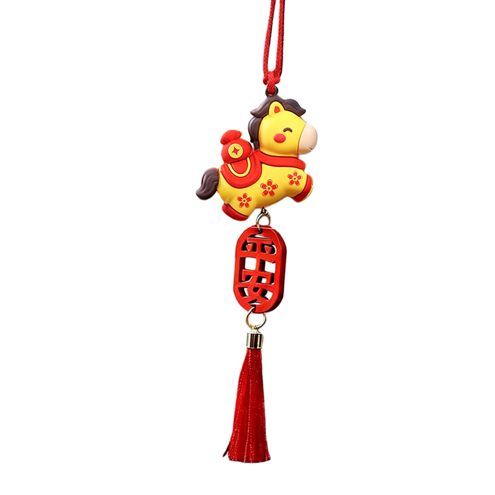 Msioytog Chinese Styles Cartoon Horse Pendant for Good Wealth Backpack Rearview Ornament Hanging Decoration Pendant