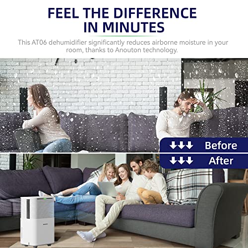 Anouton 2,000 Sq. Ft. Dehumidifier For Large Room Or Basements, Bedroom, Dehumidifier With Drain Hose, With Digital Control Panel,Overheat Protection (White) #TOP3
