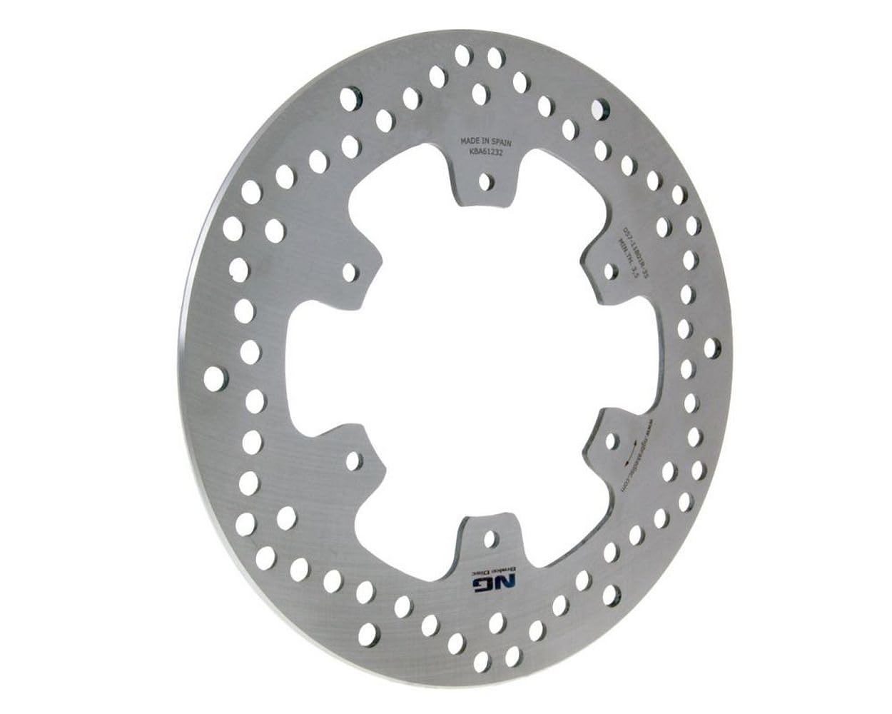 Disque de frein NG pour Yamaha TZR 50, XTZ 750 Super Tenere | Type usuel; extérieur 245, intérieur 115, épaisseur 4,0, 6 trous, trou 6,5 mm, homologué KBA selon véhicule avant ou arrière
