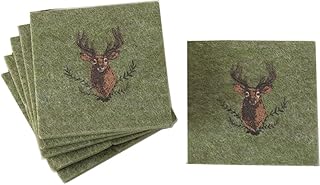Boltze - Sottobicchieri in feltro, 10 x 10 cm, motivo cervo Rudolf, 6 pezzi