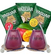 Mate-thee-testset met accessoires | Mate Tee Yaguar | 2x kalebas, 2x Mate thee bombilla | 3x50g | M...