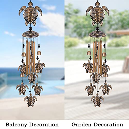 Solawindchime Outdoor Sea Turtle Wind Chimes, Turtle Bronze Wind Chimes, Gift Wind Chime, Sea Turtle Wind Bell, Gifts For Women, For Home, Garden, Indoor, Outdoor Decoration, Garden Wind Chime #TOP5