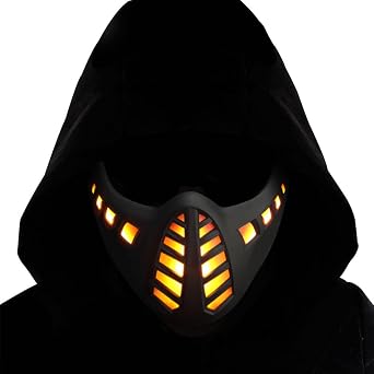 Future Punk Mask with LED for Mens Cosplay, Punk Helmet Mask, Halloween Parties Prop