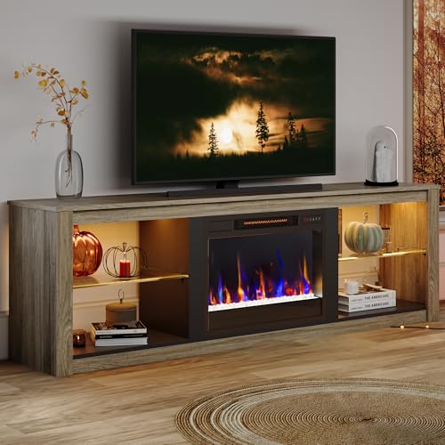 Bestier 70 Inch Fireplace TV Stand for TV up to 75