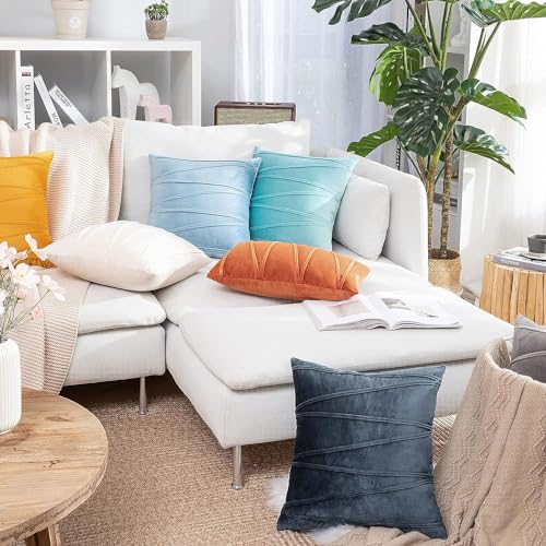 Image of Khooti Velvet Striped Cushion Cover Pack of 1-16 inch X 16 inch / 41 X 41 Cm | Dark Grey | Soft Pillow Covers Cushion Case for Sofa Bedroom Livingroom Chair Car, Cushion Cover with Zig Zag Pattern, 200 TC