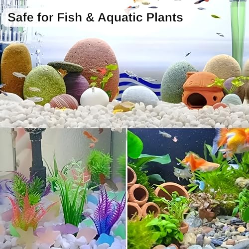 صخور نهرية طبيعية بيضاء بوزن 2.5 باوند من ارابيكو، احجار زينة 1-2 انش للنباتات والمناظر الطبيعية للحدائق والمزهريات وحوض السمك والحرف اليدوية وديكور المنزل، حصى بيضاء ناعمة للاستخدام الداخلي والخارجي