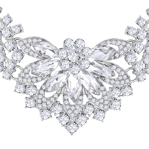 Image of Atasi International American Diamond Style Crystals Necklace with Earrings Jewellery Set for Women and Girls | Suited for Party, Wedding, Engagement, Special Occasions | Gift for Her